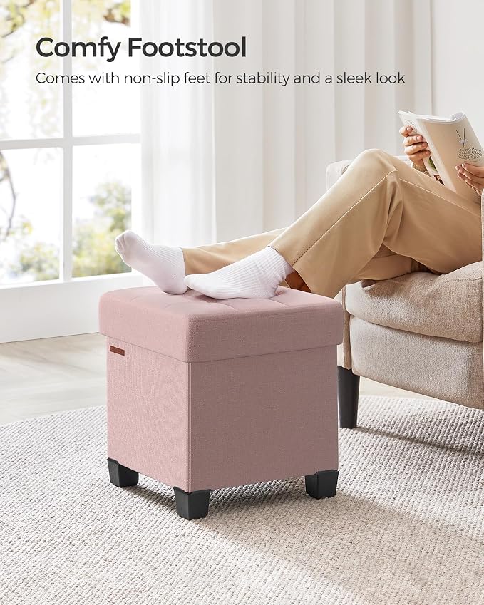 SONGMICS Storage Ottoman, Small Ottoman Foot Rest - Image 5