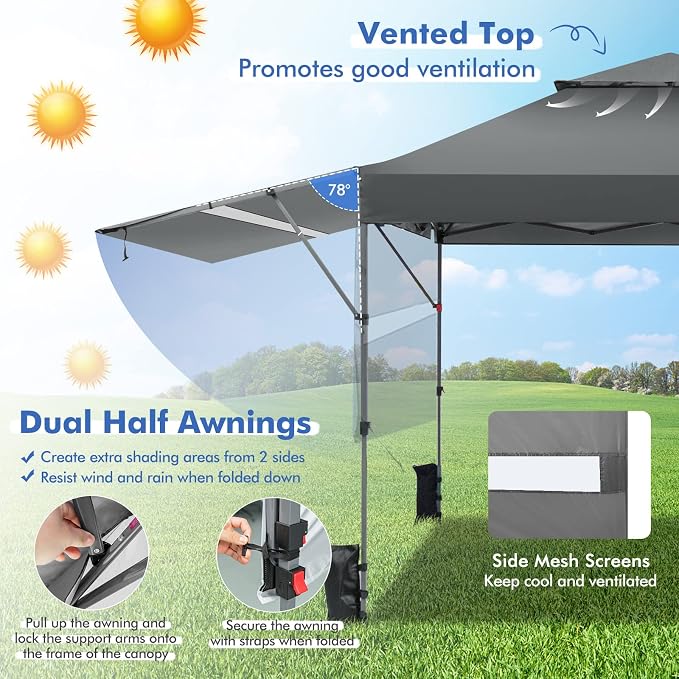 Tangkula 10x17.6 Ft Pop Up Canopy - Image 3