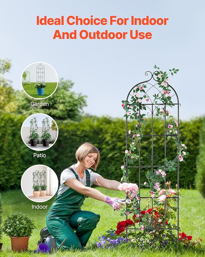 VEVOR 71 x 20 in, 4 Packs Rustproof Metal Garden Flower Trellis, Outdoor - Image 6