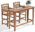 Outdoor Patio Bar Height Table and Tall Adirondack Chairs Set of 2, All-Weather by Suunyn