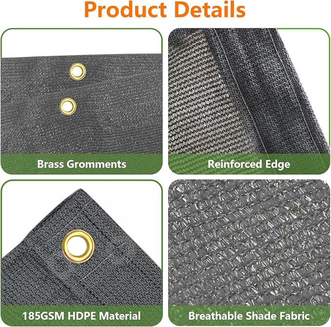POYEE 90% 10x20ft Sun Shade Cloth - Image 4