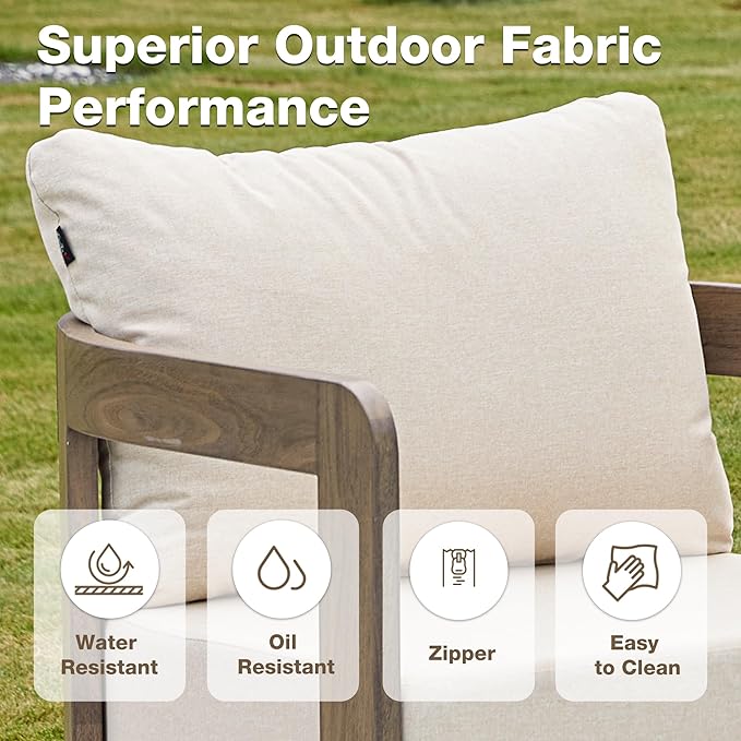 Patio Furniture Set, 4 Pieces Outdoor Furniture Patio Conversation Set - Image 3