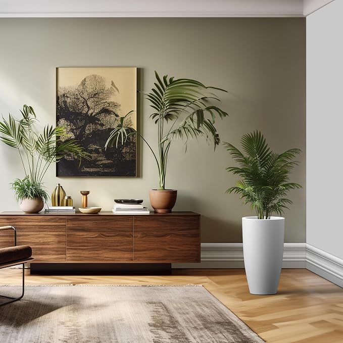 Kante 23.6" H Pure White Finish Concrete Tall Planters Large Outdoor Indoor - Image 4