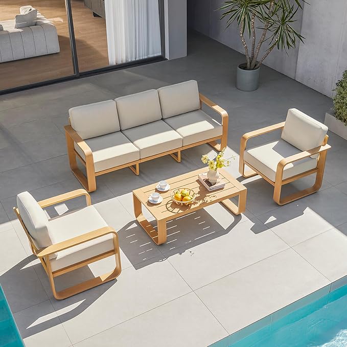 CHITA Outdoor Furniture Set 4 Piece, 5-Seats Patio Conversation Set by CHITALIVING