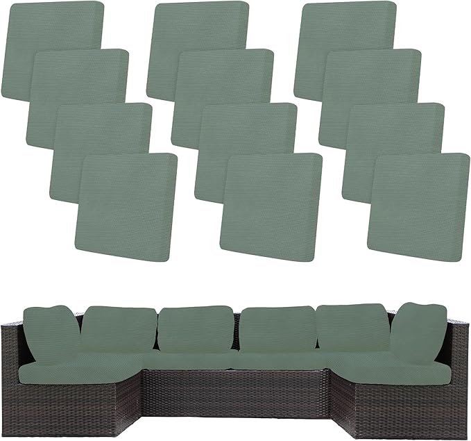 12Pcs Stretch Patio Cushion Covers, Outdoor Couch Covers Replacement, Outdoor by BIETYONE
