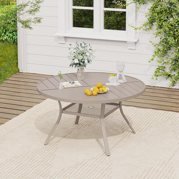 VICLLAX 47.2" Round Outdoor Table, Patio Dining Table - Image 2