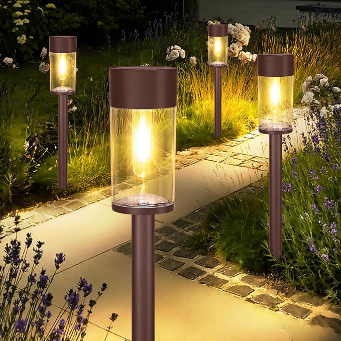 UME 8 Pack Solar Pathway Lights Outdoor, Bright Solar Garden Lights by UME