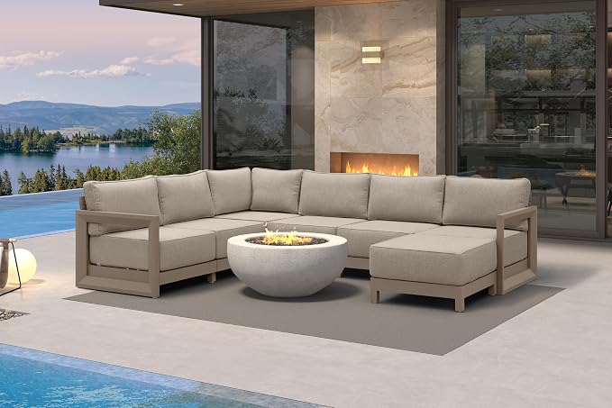 PURPLE LEAF Patio Furniture Set U-Shaped Outdoor Couch by Unknown