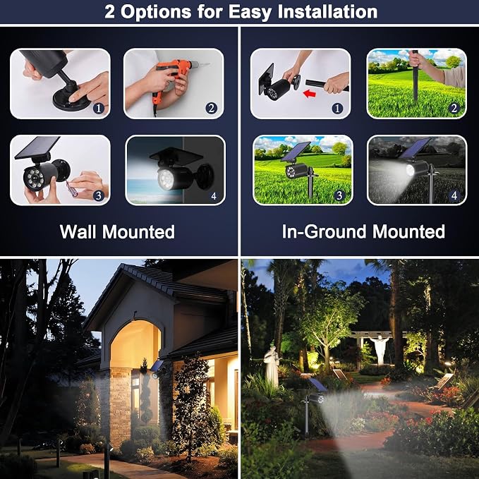 Solar Lights Outdoor Motion Sensor Flood Lights 2000LM IP67 Waterproof Security - Image 5