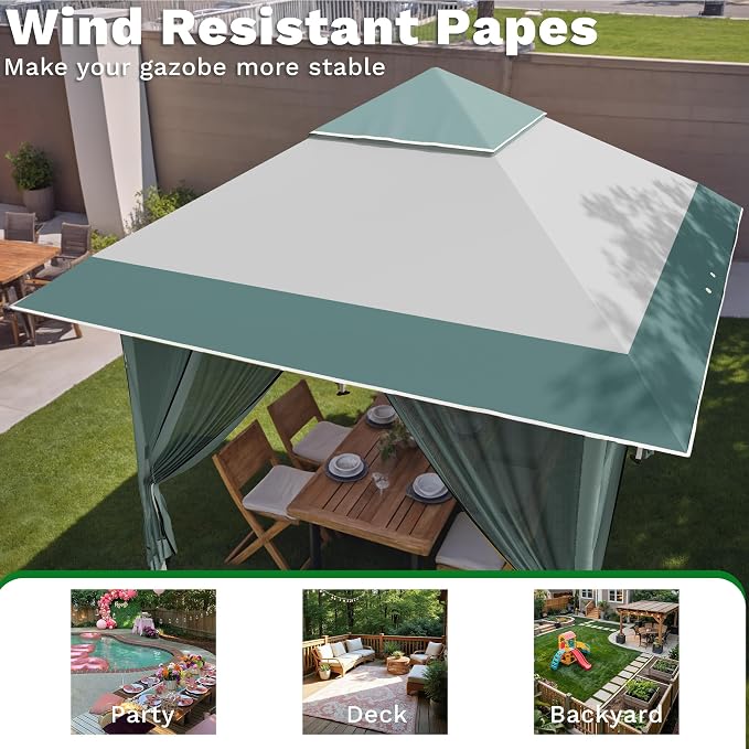 Devoko 10x10 Pop Up Gazebo Canopy Tent - Image 4