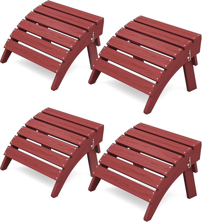 KINGYES Folding Adirondack Ottomans Set of 4 by KINGYES