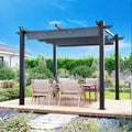 MELLCOM Retractable Pergola 10x10 Ft, Metal Shelter by MELLCOM