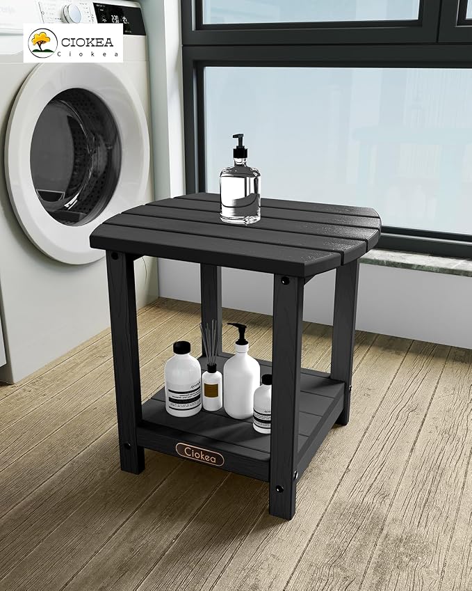 Ciokea Adirondack Outdoor Side Table 2 Pack, 2-Tier Sturdy Patio End Table - Image 5