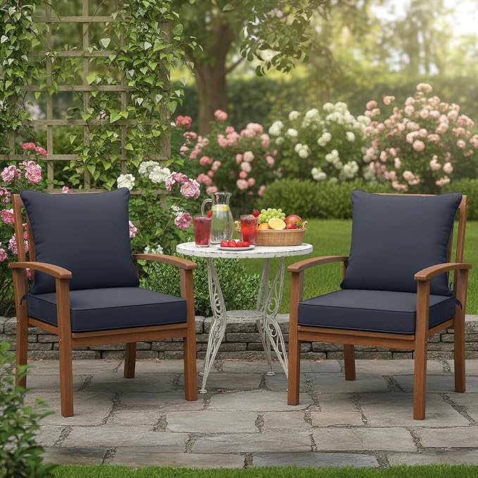 Outdoor Chair Cushion 19 x 19 Inch, Backrest and Seat Cushion Set - Image 2