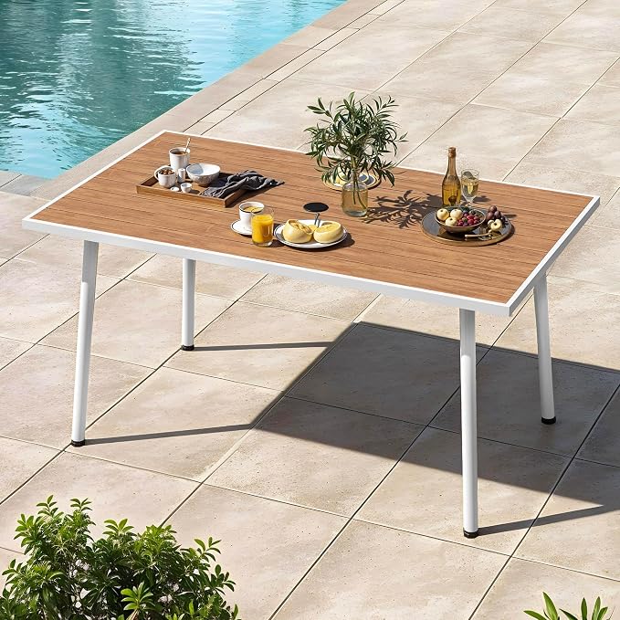 DWVO Patio Table Rectangle 59"x34.2", Patio Dining Table - Image 4