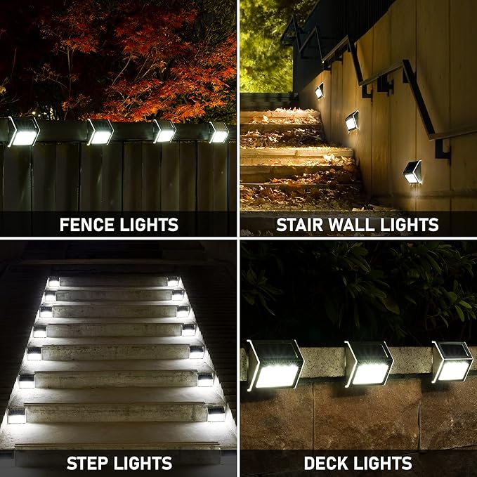 SOLPEX Solar Step Lights, 16 Pack Stair Lights, Outdoor Fence Lighting - Image 2