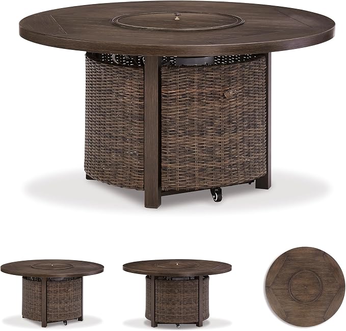 Signature Design by Ashley Paradise Trail Outdoor Round Wicker Patio Fire Pit - Image 6