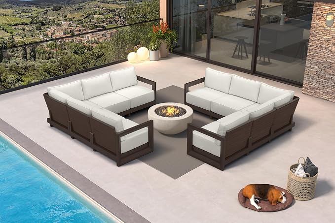 PURPLE LEAF Patio Furniture Set L-Shaped Outdoor Couch by Unknown