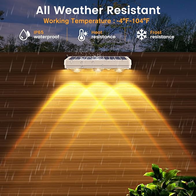 Solar Fence Lights Outdoor, Warm/Natural/Cool White, IP65 Waterproof, Fence - Image 5