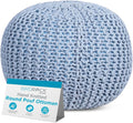 BIRDROCK HOME Round Pouf Ottoman | Cotton Braided Foot Stool by BIRDROCKHOME