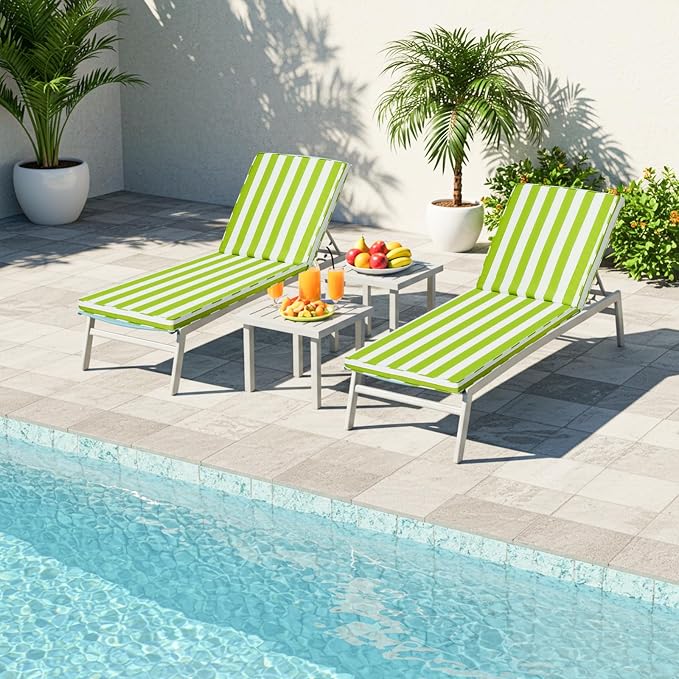 Chaise Lounge Cushions Outdoor Set of 2 - Image 7