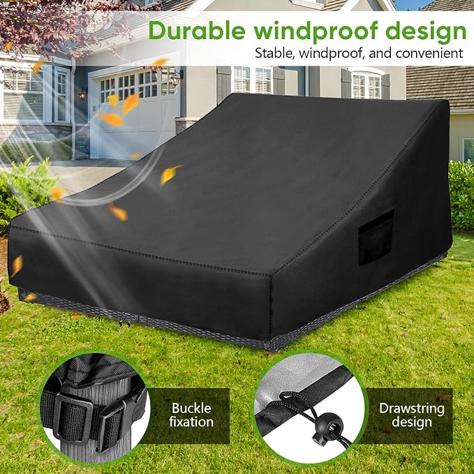 Outdoor Rattan Sunbed Cover, 600D tear resistant, UV resistant, rattan sofa - Image 6