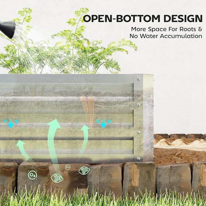 Outsunny Galvanized Raised Garden Bed, - Image 4