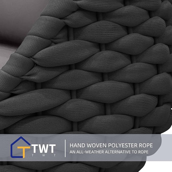 TWT Outdoor All-Weather Polyester Rope Balcony Couch - Image 7
