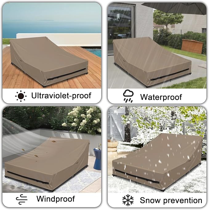 Waterproof Outdoor Daybed Cover Heavy Duty 600D Weather-Resistant Patio Sunbed - Image 8