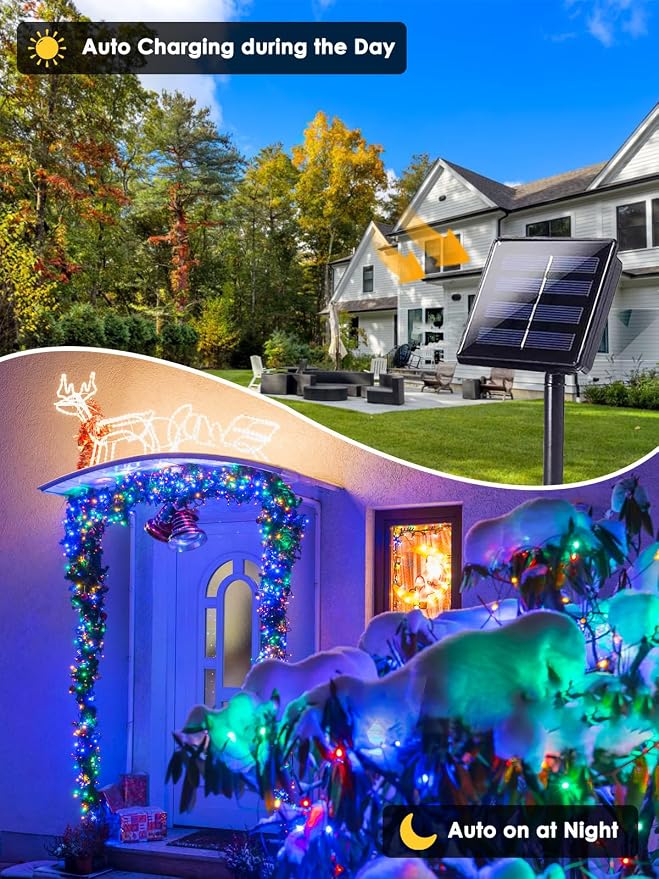 6 Pack 600 LED Solar String Lights - Image 2