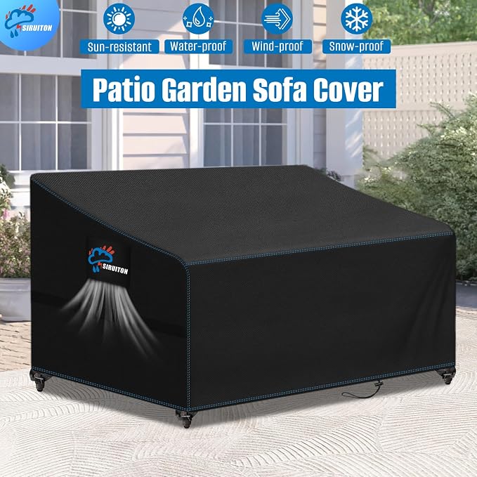 SIRUITON 2-Seat 78" W x 33" D x 32" H Garden Patio Sofa/Loveseat/Bench Cover - Image 5