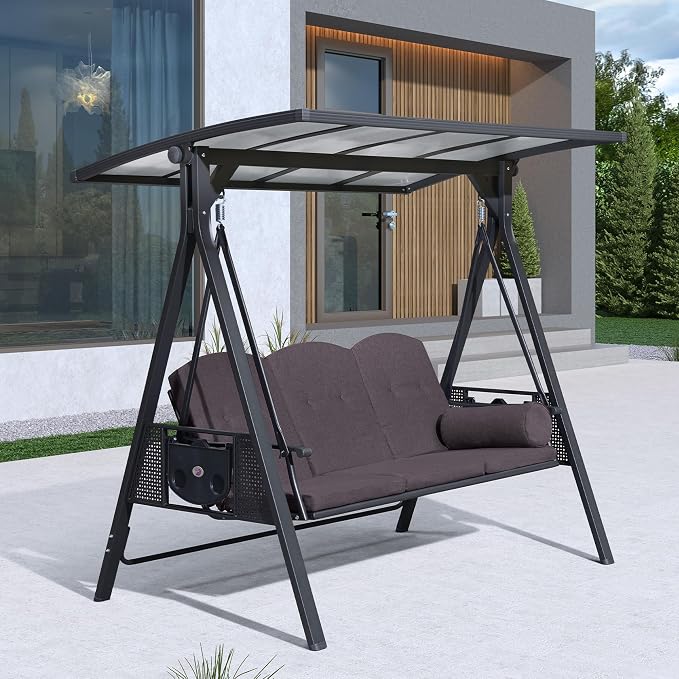 PURPLE LEAF Outdoor Patio Porch Swing by PURPLELEAF