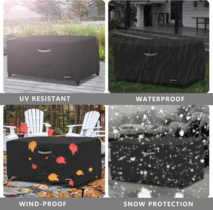 Patio Coffee Table Cover, 600D Waterproof Heavy Duty Rectangular Outdoor Table - Image 7
