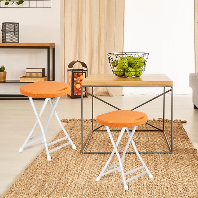 Folding Stool with Handle, Folding Chair, Folding Bar Stool with Non-Slip Feet - Image 4