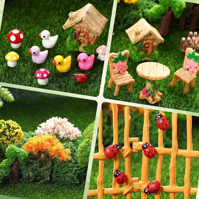 68 Pcs Fairy Garden Accessories Mini Resin Animals Figures Miniature Ducks - Image 8