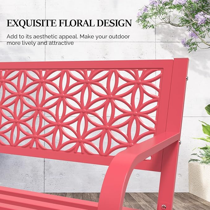 VINGLI 50" Outdoor Bench Metal - Image 5