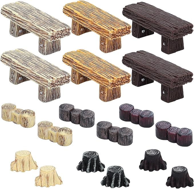 ONEST 18 Pieces Garden Miniature Accessories Mini Table and Chairs Village by OneMiniWorld