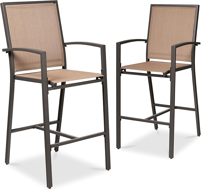 Best Choice Products Outdoor Bar Stools Set of 2, Bar Height, Patio Furniture by BestChoiceProducts
