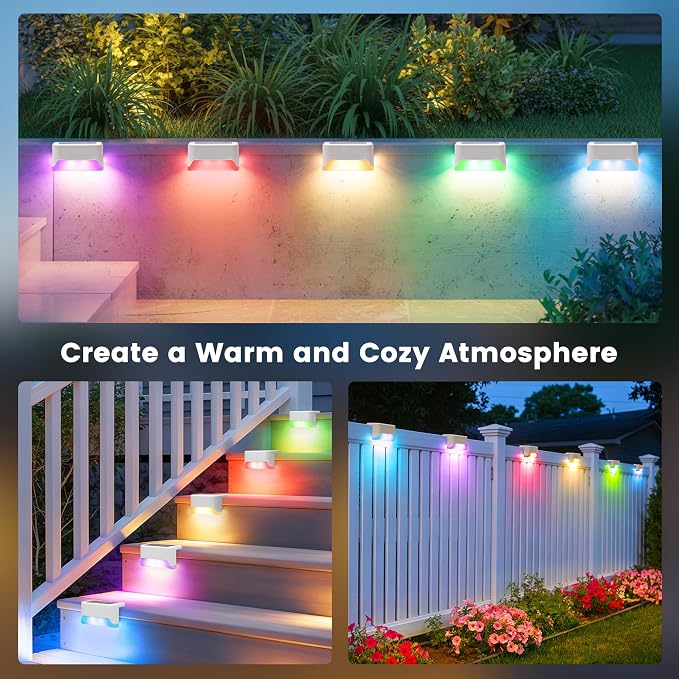 SOLPEX Solar Fence Lights Outdoor, Solar Deck Lights Waterproof LED Step Light - Image 5