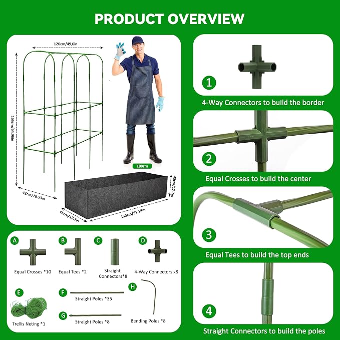 GENMOUS Garden Trellis for Climbing Plants, Cucumber Trellis - Image 7