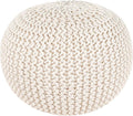 Palisa Round Ottoman Pouf Handmade Cotton Knitted Poof Bean Bag Filling by Palisa