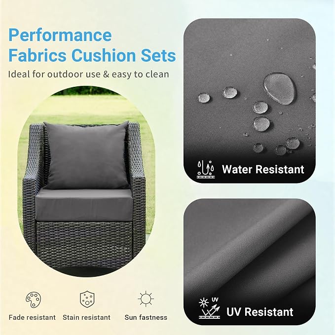 Outdoor Cushions for Patio Furniture, Outdoor Seat Cushion Set 24 x 24 x 4 Inch - Image 3