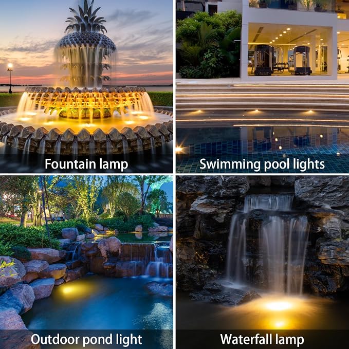 AVEKI Solar Pond Spotlights, 2 in 1 12 LED Solar Underwater Lights - Image 4