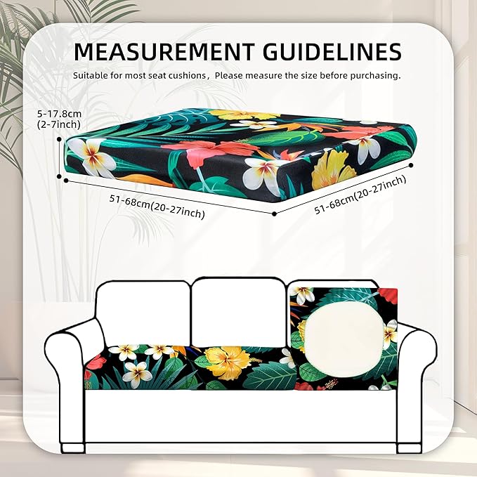 8Pcs Stretch Patio Cushion Covers, Outdoor Couch Covers Replacement, Outdoor - Image 2