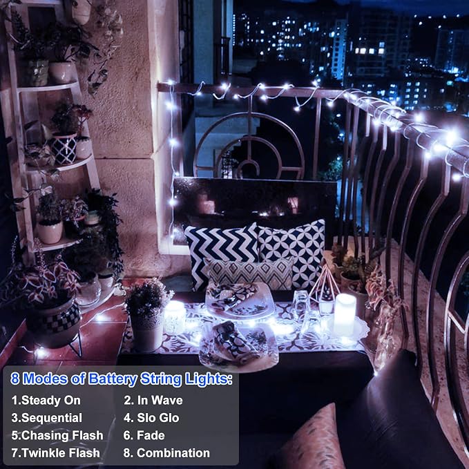 4 Pack Battery Operated Christmas String Lights, 16.5Ft 50LED Tree Lights Timer - Image 5