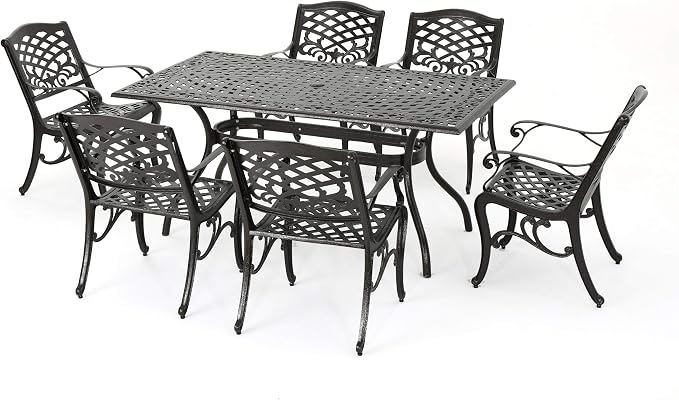 Christopher Knight Home Hallandale Outdoor Sarasota Cast Aluminum Rectangular by ChristopherKnightHome