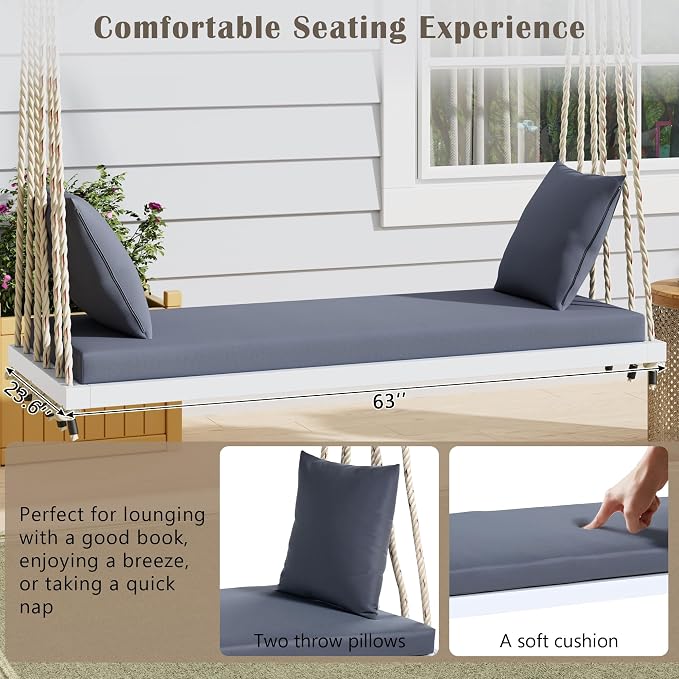 SOFTSEA 2-Person Patio Swing Bench - Image 4