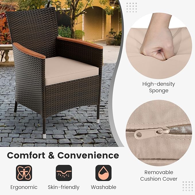 Tangkula 11 Piece Rattan Outdoor Dining Set - Image 2