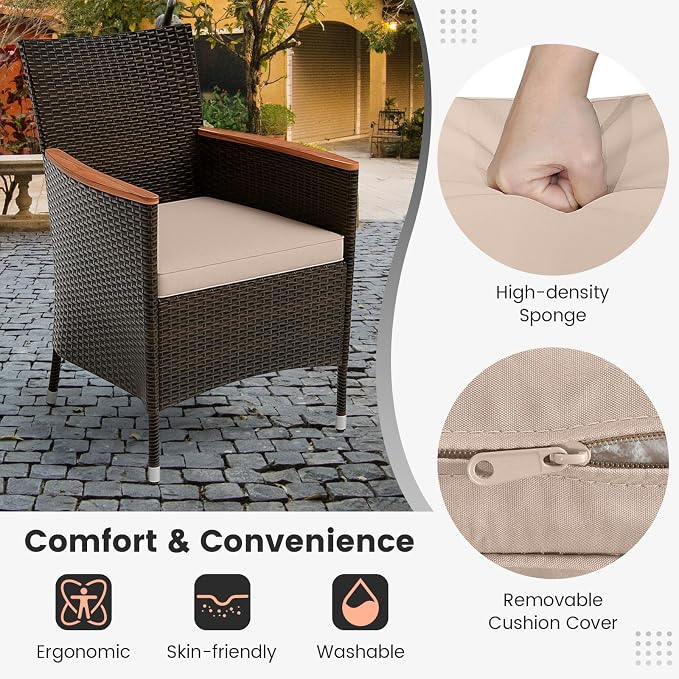 Tangkula 11 Piece Rattan Outdoor Dining Set - Image 3