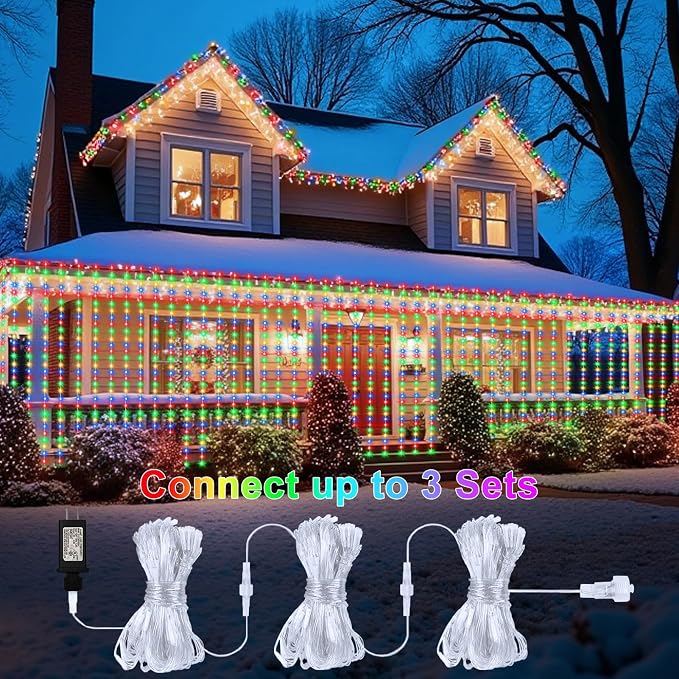 ZAIYW Curtain Lights 600 LED 20Ftx10Ft, Dual Color Changing Curtain Fairy Light - Image 6
